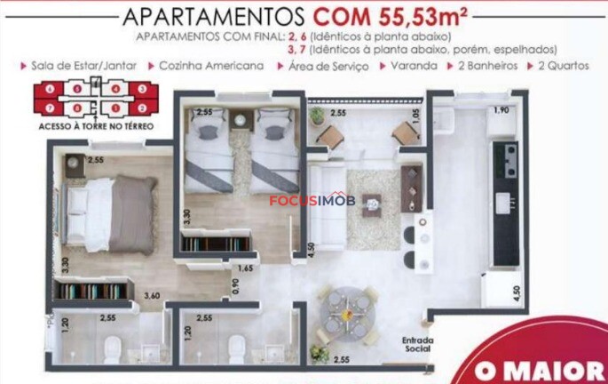Lindo Apartamento no Residencial Cidades D' Itália - Mogi Guaçu - 2 dormitórios