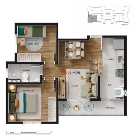 Vende Apartamento  Portal Michelangelo - Mogi Mirim.