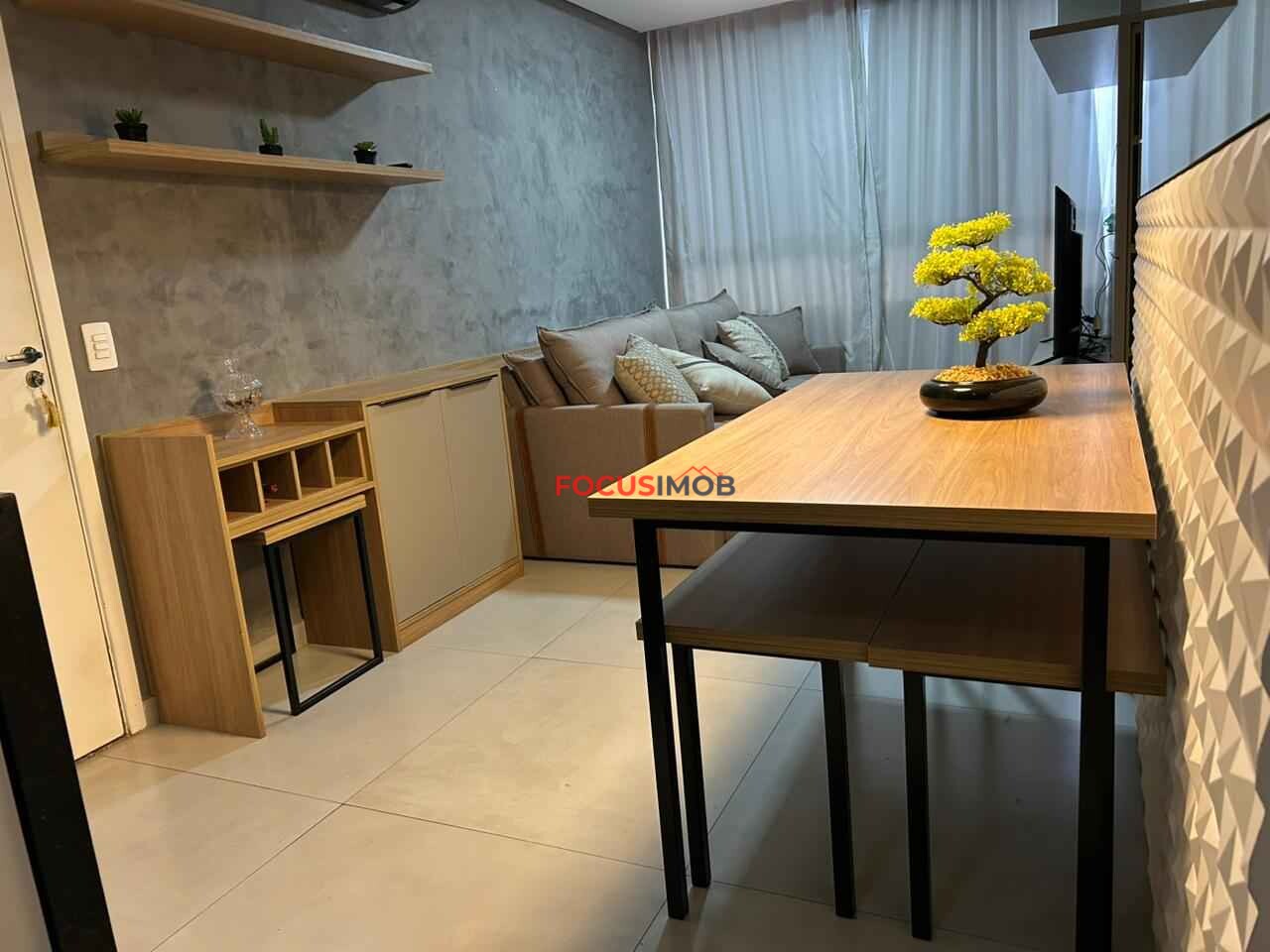 Apartamento Mobiliado para Alugar com 52 m², 2 Quartos e 2 banheiros, 1 Vaga coberta, R$2.500,00 Mensal